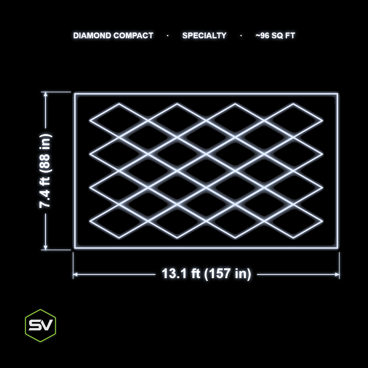 Diamond LED Garage Lighting Kit - Compact with Border (Non-Dimmable)