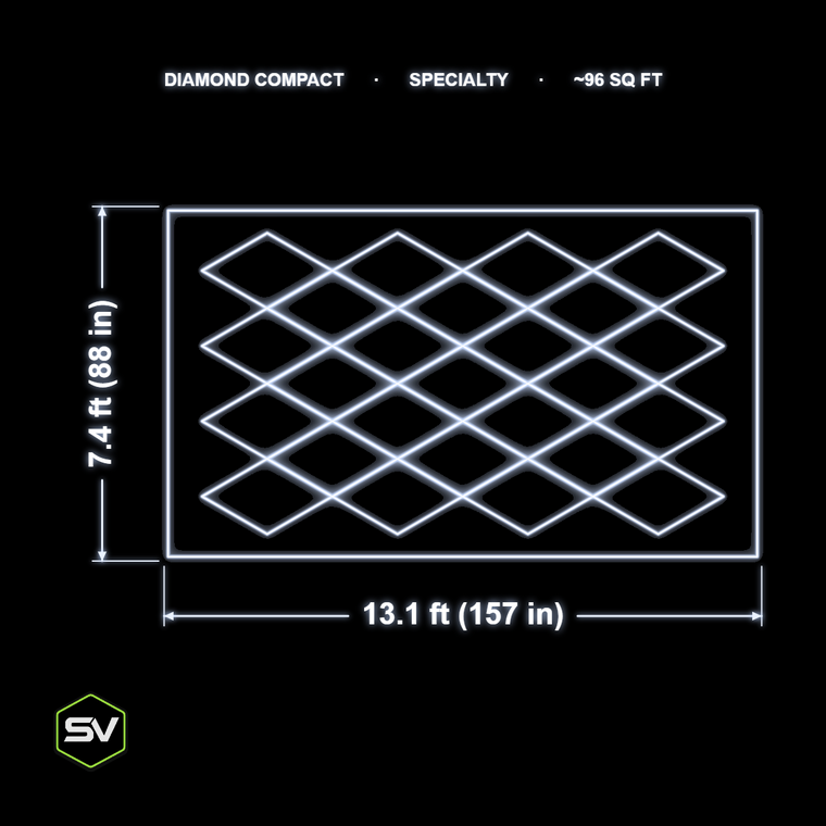 Diamond LED Garage Lighting Kit - Compact with Border (Non-Dimmable)