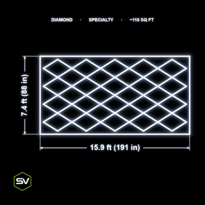 Diamond LED Garage Lighting Kit with Border (Non-Dimmable)