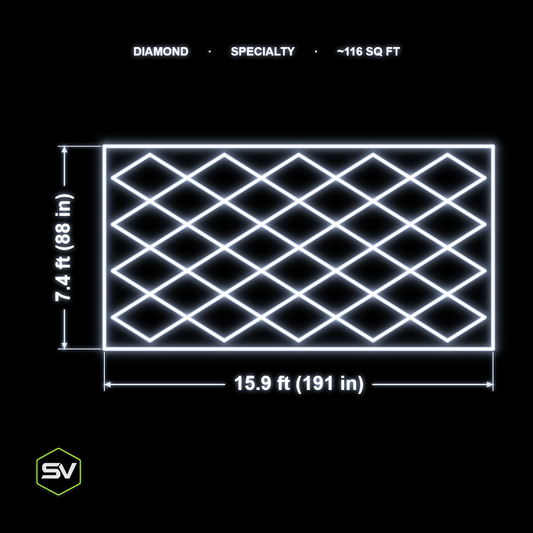 Diamond LED Garage Lighting Kit with Border (Non-Dimmable)
